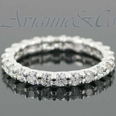 14K White Solid Gold Womens Diamond Eternity Ring Band 1.25 Ctw